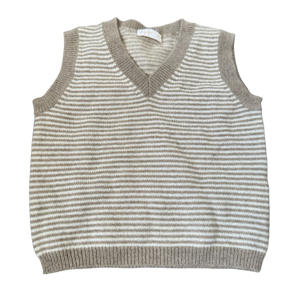 Il Gufo**Beige and White 100% Cashmere Vest***3 Mo. Baby Boy $289